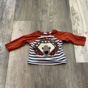 Rorie Whelan Kids Striped Bear Shirt - Red and Gray